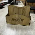 Ahşap Cafe Restoran Oteller için Masa Üstü Peçetelik Logolu