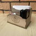 Ahşap Cafe Restoran Oteller için Masa Üstü Peçetelik Logolu