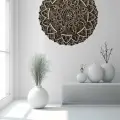 Ahşap Dekoratif Floral Mandala Duvar Dekorasyonu (40 cm)