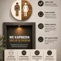 Ahşap WC Kapı Tabelası 15 cm | Erkek Kadın Tuvalet Yönlendirme Levhası
