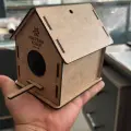 Boyanabilir Ahşap Kuş Evi - 10x10x13 cm | 3 mm Ham Mdf (Demonte)