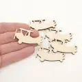 Dekoratif Ahşap Retro Vintage Uçak Figürü 50 Adet