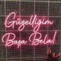 Güzelliğim Başa Bela Yazılı Neon Led