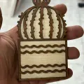 Hediyelik Dekoratif 3lü Kaktüs Ahşap Ev Dekorasyonu