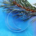 Hilal ve Yıldız Noel Süsü Şeffaf 3 mm akrilik pleksiglass 30 adet