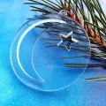 Hilal ve Yıldız Noel Süsü Şeffaf 3 mm akrilik pleksiglass 30 adet