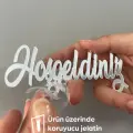 Hoşgeldiniz Pleksi Etiket 1 mm gold & gümüş