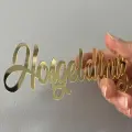 Hoşgeldiniz Pleksi Etiket 1 mm gold & gümüş