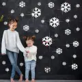 Kar Tanesi Yılbaşı Happy New Year Duvar Dekoru | 30 Parça Ürün | 1MM Yapışkanlı Pleksi Ayna