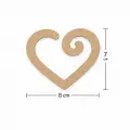 Kıvrımlı Sonsuz Kalp Ham Mdf Dekor Boyanabilir 8x7 cm