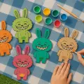 Labubu Karakteri Ahşap Boyama – Okul Öncesi DIY Etkinlik ve Sanat Aktivitesi