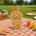 Labubu Karakteri Ahşap Boyama – Okul Öncesi DIY Etkinlik ve Sanat Aktivitesi