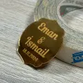 Özel Tasarım Gold & Gümüş Pleksi Düğün Nişan Söz Hediyelikleri