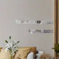 Pleksi Süs Akrilik Ayna Gümüş Motif Desenli Duvar Tavan Süsü Ev Dekorasyon