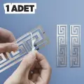 Pleksi Süs Akrilik Ayna Gümüş Motif Desenli Duvar Tavan Süsü Ev Dekorasyonu mdl2