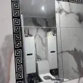 Pleksi Süs Akrilik Ayna Gümüş Motif Desenli Duvar Tavan Süsü Ev Dekorasyonu mdl2