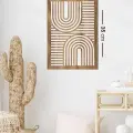Rustik Boho Tarzı 3lü Ahşap Duvar Dekoru, Modern Ahşap Sanatı, Soyut Ahşap Bohem Ev Dekorasyonu