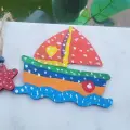 Sevimli Gemi Ahşap Boyama Aktivite Sanat 15 cm x 14 cm
