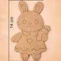 Sevimli Tavşan Ahşap Boyama 15 cm x 10 cm