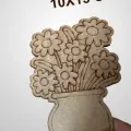 Vazolu Çiçek Ahşap Boyama Okul Diy Etkinlik Aktivite Sanat