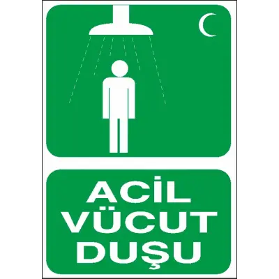 Acil Vücut Duşu İş Güvenliği Levhası