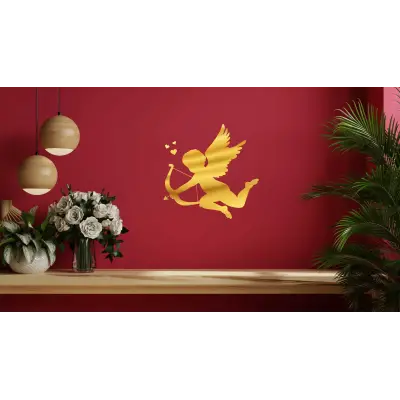 Aşk Meleği Gold Gümüş Pleksi Akrilik Cam