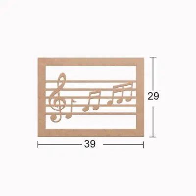 Boyanabilir Ahşap Müzik Notaları Dekorlu Duvar Dekorasyonu