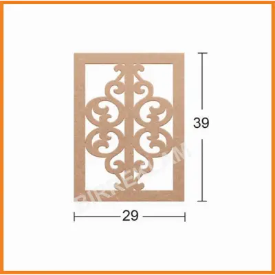 Boyanabilir Dekoratif Desen Duvar Dekorasyonu 39x29 cm mdl3