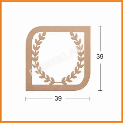 Boyanabilir Dekoratif Desen Duvar Dekorasyonu 39x39 cm mdl12
