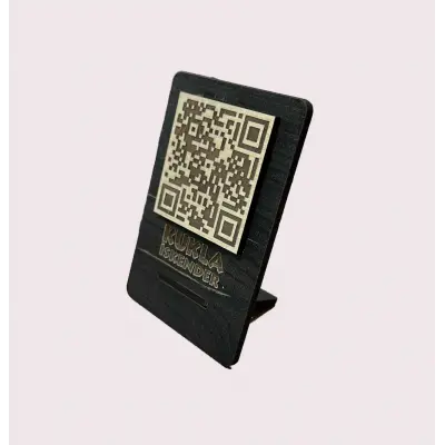 Cafe Restaurantlar için Ahşap Qr Menu