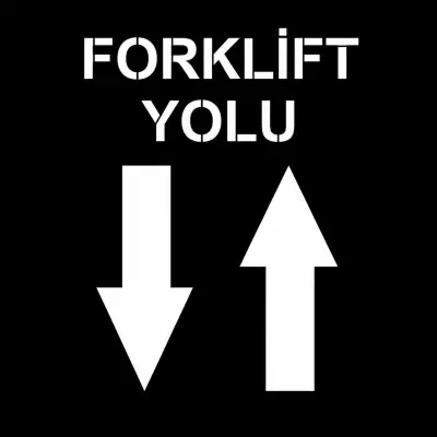 Çift Yönlü Forklift Yolu Zemin Boyama Şablonu 3 mm Ham MDF