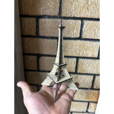 Dekoratif Ahşap Eyfel Kulesi Maketi Lazer Kesim