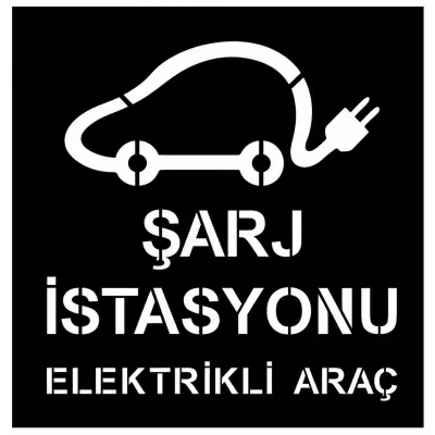Elektrikli Araç Şarj İstasyonu Zemin Boyama Şablonu 3 mm Ham MDF