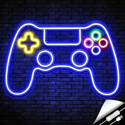 Gamer Playstation Oyun Kolu Işıklı Neon Tabela