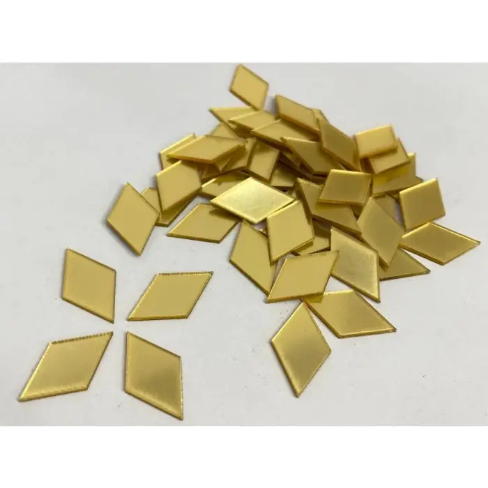 2 cm Baklava Dilimi Kendinden Yapışkanlı Pleksi Mozaik Ayna – Gold ve Gümüş Renk Seçenekli