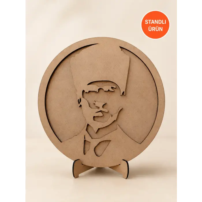 25 cm Standlı Atatürk Portresi Boyama Kiti ve Masa Dekoru