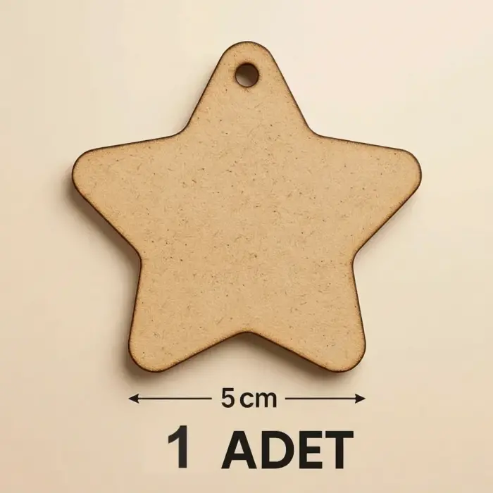 Ahşap Yıldız 5 Cm Boyanabilir 1 Adet