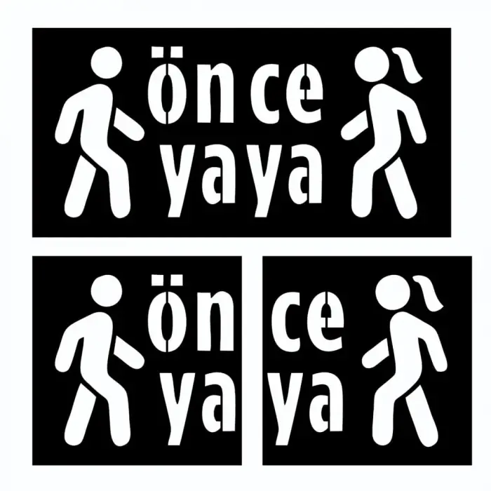 Önce Yaya Boyama Şablonu 3 mm Ham MDF