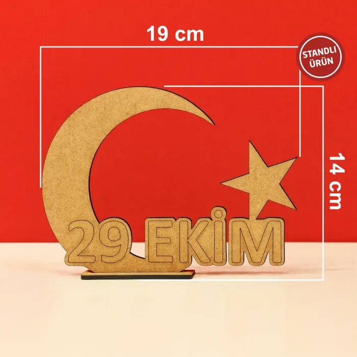 Ahşap Boyama 29 Ekim Cumhuriyet Bayrak ve Ay Yıldız Figürü Etkinlik