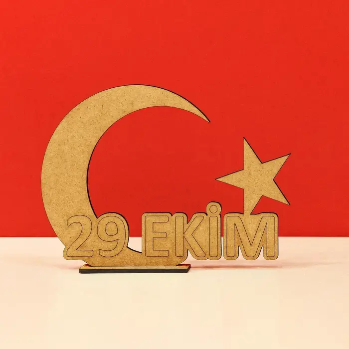 Ahşap Boyama 29 Ekim Cumhuriyet Bayrak ve Ay Yıldız Figürü Etkinlik
