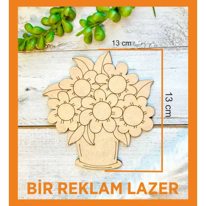Ahşap Boyanabilir Dekoratif Çiçek Buketi Boyama Bahar Dekorasyonu Aktivite Kreş