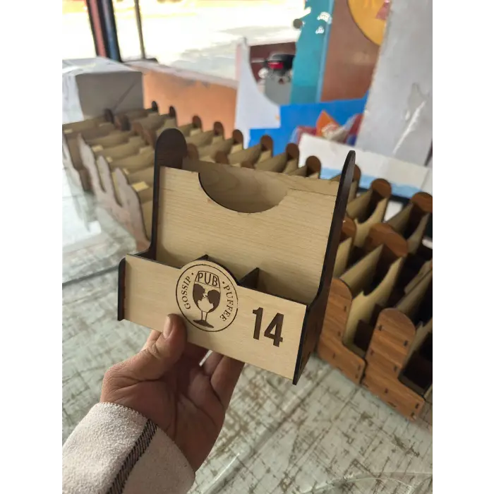 Ahşap Cafe Restaurant ve Oteller için Masa Üstü Peçetelik MDL 7