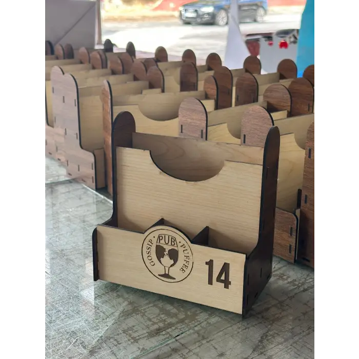 Ahşap Cafe Restaurant ve Oteller için Masa Üstü Peçetelik MDL 7