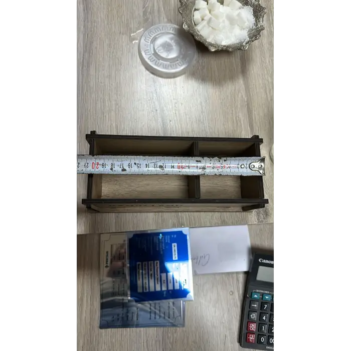 Ahşap Cafe Restoran Oteller için Masa Üstü Peçetelik Logolu MDL 8
