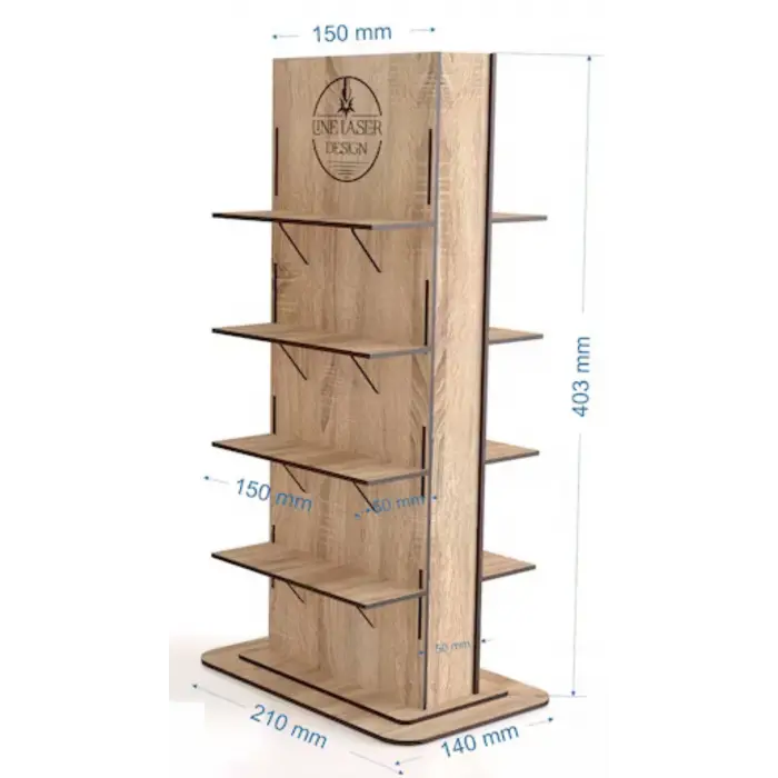 Ahşap Kozmetik Takı Ürün Standı 3 mm mdf Lazer Kesim