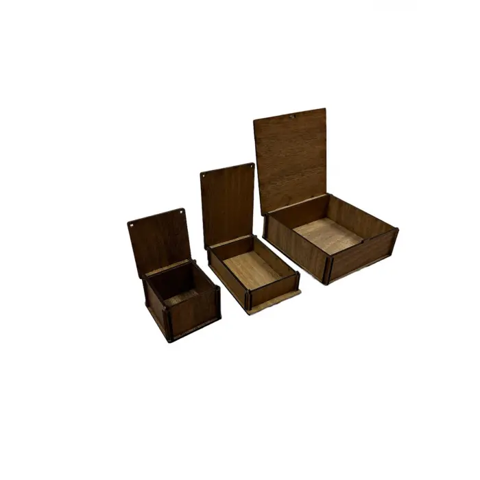 Ahşap Kutu Lazer Kesim 5x5x4 cm