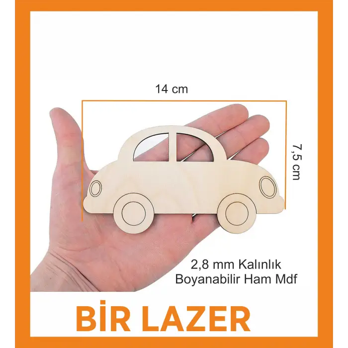 Araba Dekorlu Ahşap Boyama Okul Diy Etkinlik Aktivite Sanat