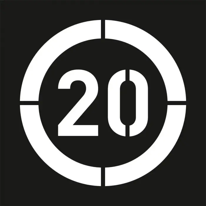 Azami Hız Sınırı 20 km Boyama Şablonu 3 mm Ham MDF