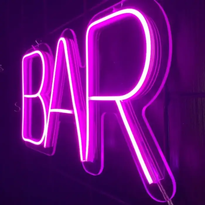 BAR YAZILI NEON LED IŞIKLI TABELA 45x25 cm
