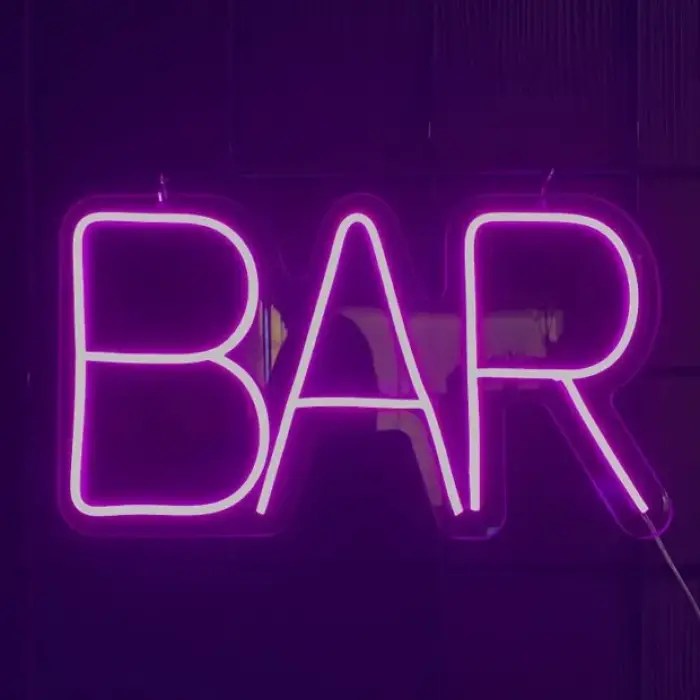BAR YAZILI NEON LED IŞIKLI TABELA 45x25 cm